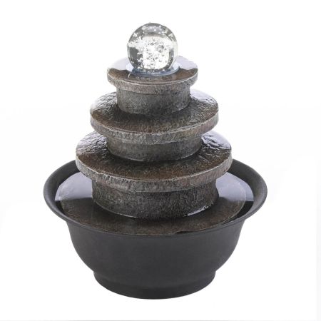 TIERED ROUND TABLETOP FOUNTAIN